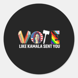 Like Kamala Sent You Shirt Uterus Feminist Lgbt 1 Classic Round Sticker