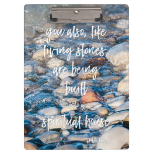 Like Living Stones 1st Peter Bible Verse Clipboard