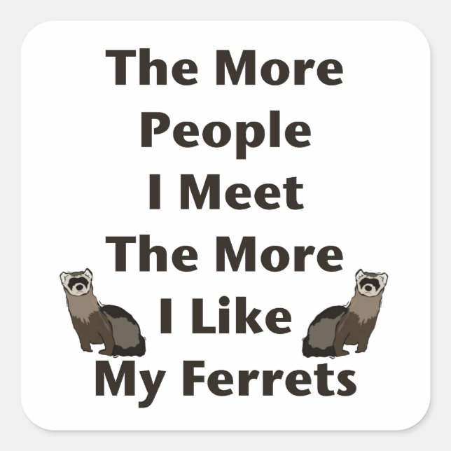 Like My Ferrets Square Sticker (Front)
