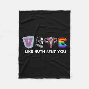 Like Ruth Sent You - Uterus Flowers Feminist Lgbt Fleece Blanket