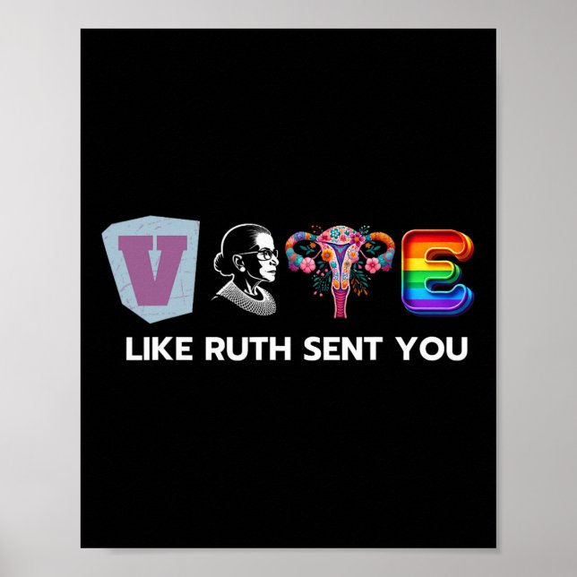 Like Ruth Sent You - Uterus Flowers Feminist Lgbt  Poster (Front)