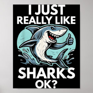 Like Sharks Ok_ Funny Ocean Beach Family Kids Poster