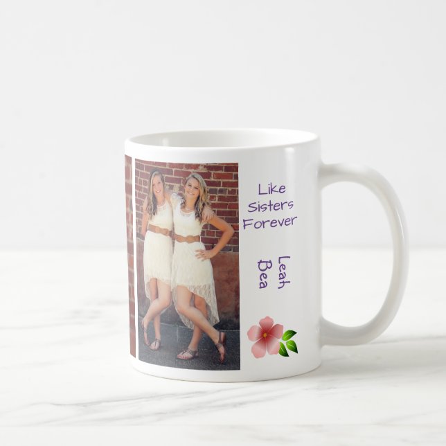 Like Sisters Forever 2 BFF Personalise Names Coffee Mug (Right)