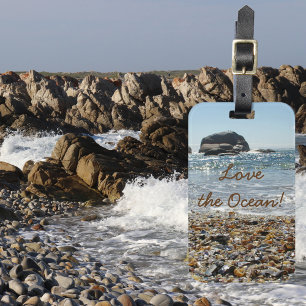 Like the Ocean Golden Script Photo Luggage Tag