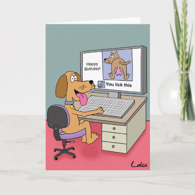 Like this funny dog facebook Birthday card (Front)