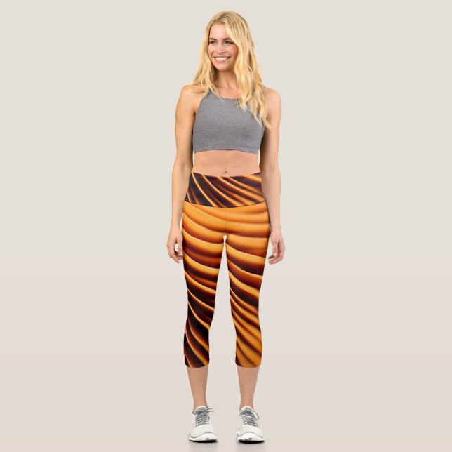 Like Tiger stripes on these capri leggings (Front)