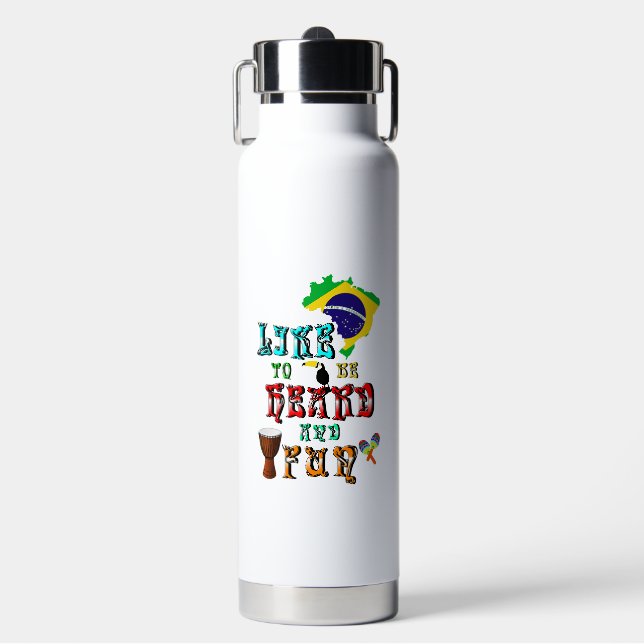 Like To Be Heard And Fun Water Bottle (Front)