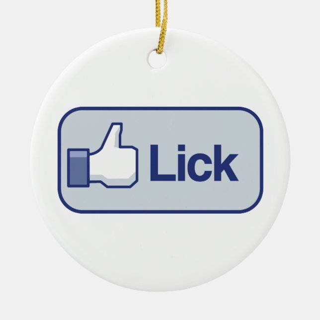 LIKE TO LICK CERAMIC TREE DECORATION (Front)