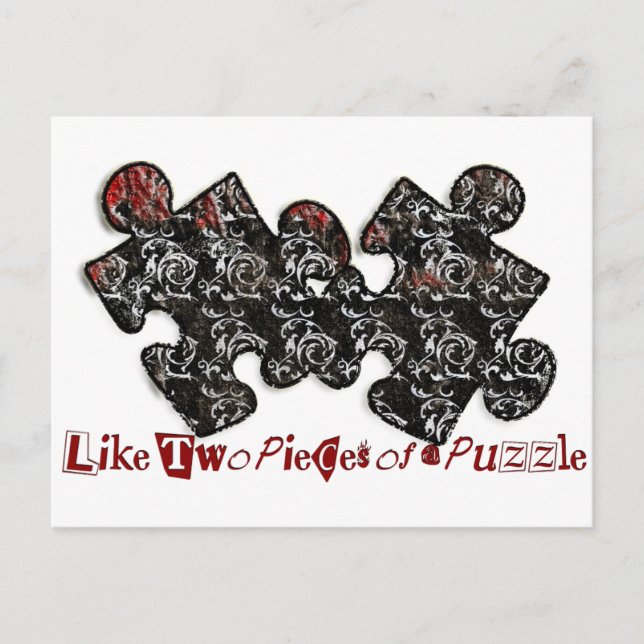 Like Two Pieces of a Puzzle Postcard (Front)