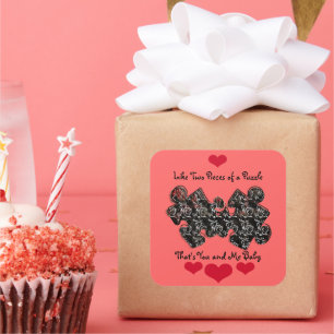 Like Two Pieces of a Puzzle Square Sticker