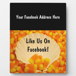 Like Us On Facebook sign Counter plaque Candy Corn