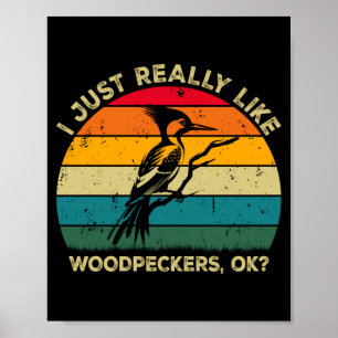Like Woodpeckers Ok_ Funny Woodpecker Retro Poster