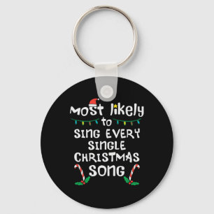 Likely Sing Every Christmas Song Xmas Family Match Key Ring