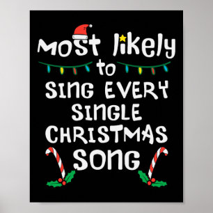 Likely Sing Every Christmas Song Xmas Family Match Poster