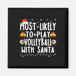 Likely To Play Volleyball With Santa Christmas Vol Magnet