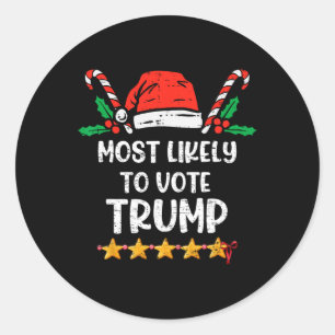 Likely To Vote Trump Election Voter Christmas Classic Round Sticker