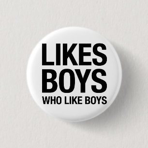 Likes boys who like boys 3 cm round badge
