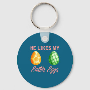 Likes carrot he likes easter eggs couple matching key ring
