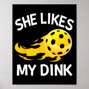 Likes dink pickleball player paddleball lover poster