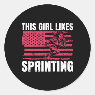 Likes Sprinting Athletics Hobby Sprinter Classic Round Sticker