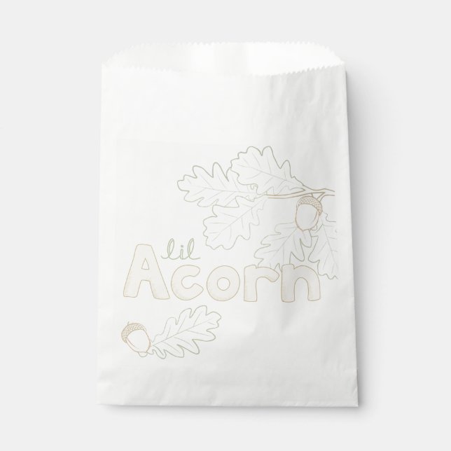 Lil Acorn Sketch Baby Shower Favour Bag (Front)