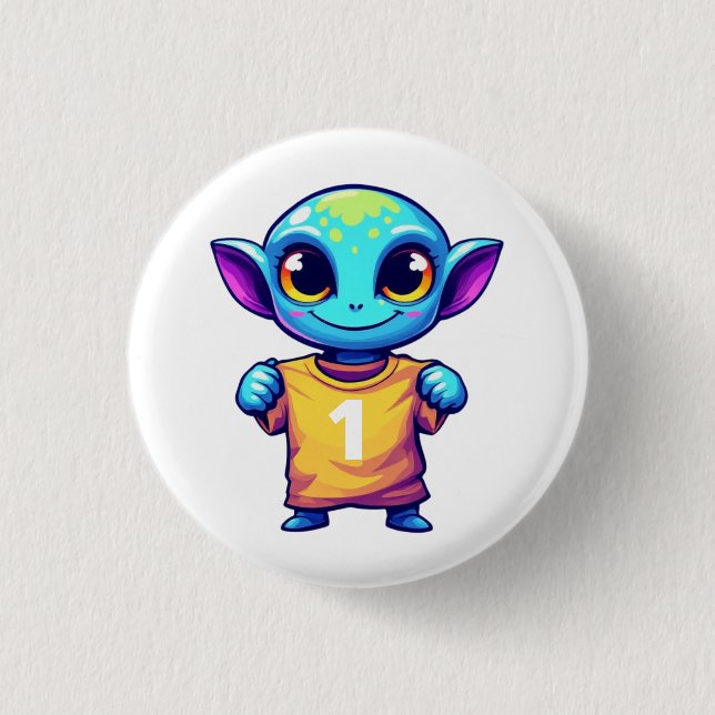 Lil' Alien 3 Cm Round Badge (Front)