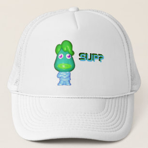Lil Alien Gangster says, "Sup?" Trucker Hat
