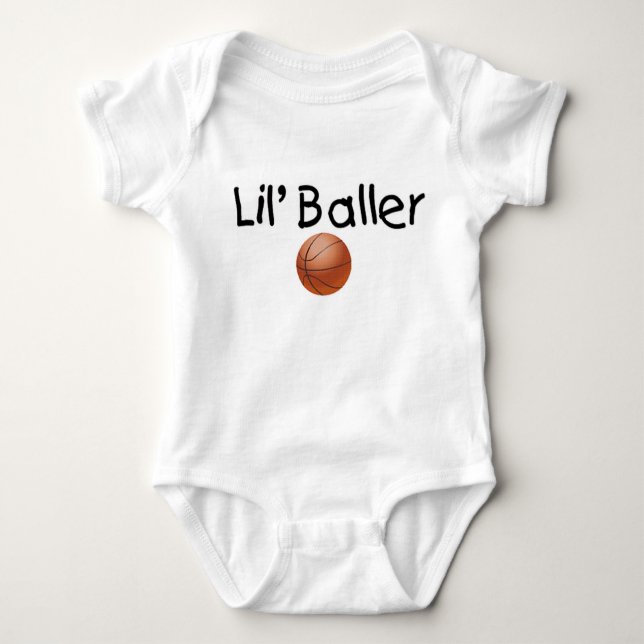 Lil Baller Basketball Baby Bodysuit (Front)
