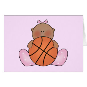 Lil Basketball Baby Girl - Ethnic Blank Card