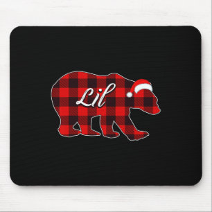 Lil Bear Red Plaid Christmas Pajama Bear Family Xm Mouse Pad