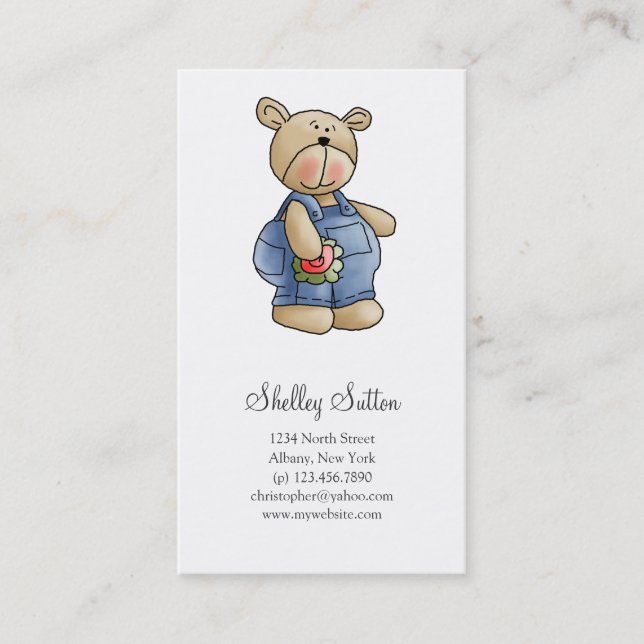 Lil' Bears · Baby Boy Blue Romper Business Card (Front)