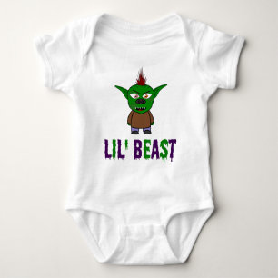 Lil' Beast Goblin Purple and Green Dripping Font T Baby Bodysuit