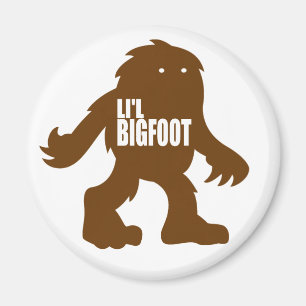 LI'L BIGFOOT Adorable Logo - Cute Brown Sasquatch Magnet