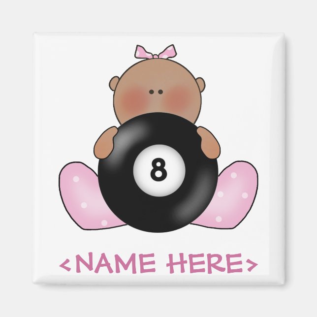 Lil Billiards Baby Girl - Girl Magnet (Front)