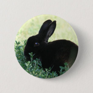 Lil Black Bunny 6 Cm Round Badge