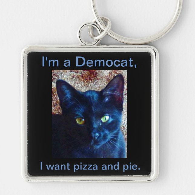 Lil' Blackie Democat Keychain (Front)