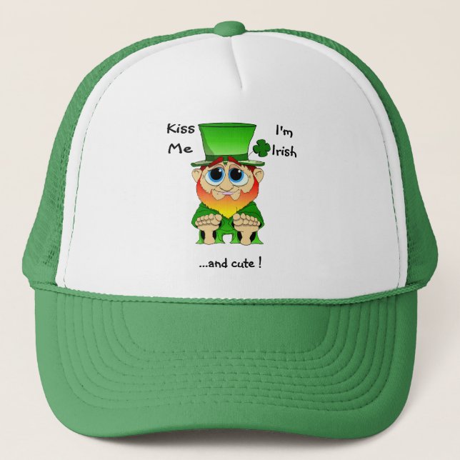 Lil Blarney Kiss  Me Trucker Hat (Front)