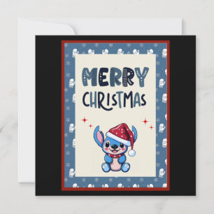 Lil Blue Cutie Says "Merry Christmas" Invitation