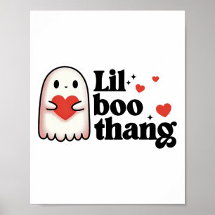 Lil Boo Thang Valentine Cute Hearts Ghost Valentin Poster