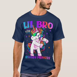 Lil Bro Of Birthday Princess Flossing Unicorn Lil T-Shirt