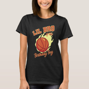 Lil Bro Of The Birthday Boy Basketball Family Bday T-Shirt