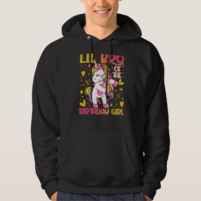 Lil Bro of the Birthday Girl Flossing Unicorn Litt Hoodie (Front)