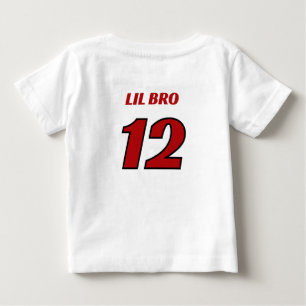 Lil Bro Red Race Car Crew Birthday Party Baby T-Shirt