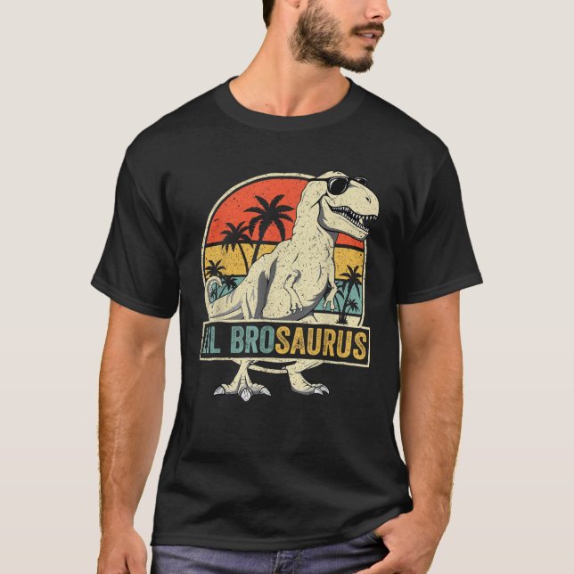 lil Brosaurus T Rex Dinosaur lil Bro Saurus Family T-Shirt (Front)