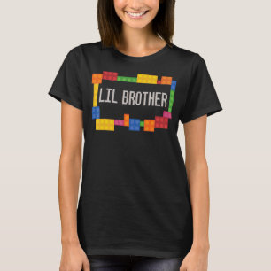 Lil Brother Blocks Master Brick Builder Birthday T-Shirt