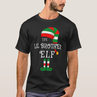 Lil Brother Elf Family Christmas Matching Pyjamas T-Shirt