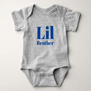 Lil Brother, little brother Blue grey cute Baby Bodysuit