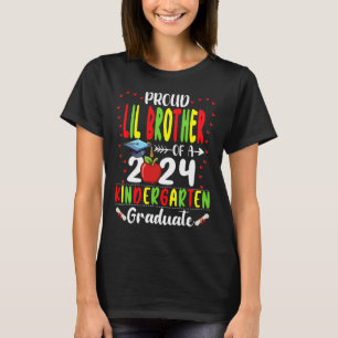 Lil Brother Of 2024 Kindergarten Graduate Graduati T-Shirt