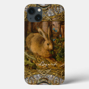 Lil Bunny in the Garden Monogram iPhone 13 Case