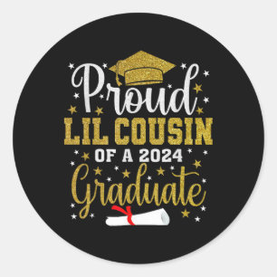 Lil Cousin Of A 2024 Graduate Cl Senior Graduation Classic Round Sticker